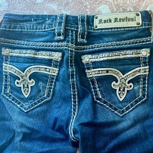 Rock Revival Embellished Dark Blue Jeans